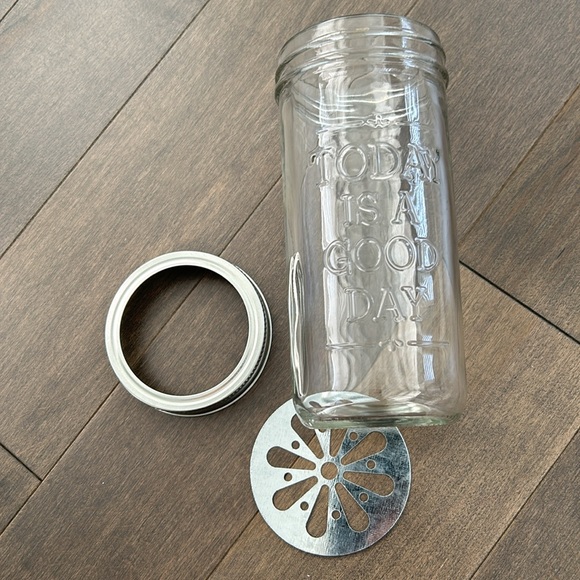 Today is a Good Day Glass Mason Jar Drink Holder, Farmhouse Decor, Drinkware - Picture 3 of 5
